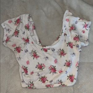 Forever21 rose cross crop top MEDIUM NEW